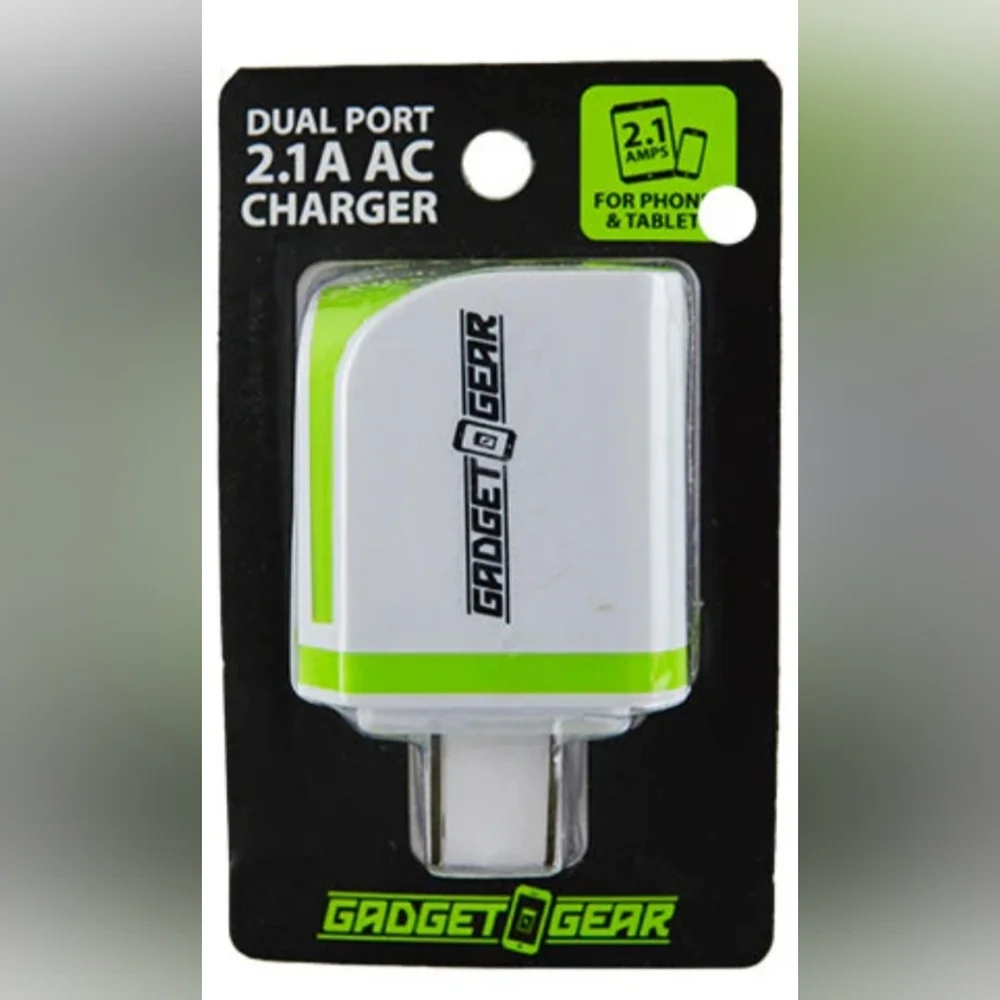 White and Green Tablet Charger